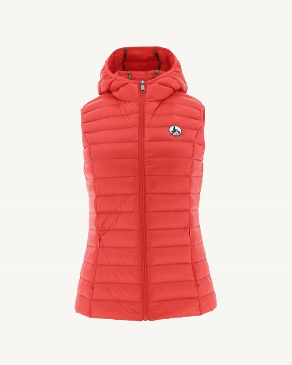 Light Sleeveless Down Jacket Fire Red Mali Jott UK
