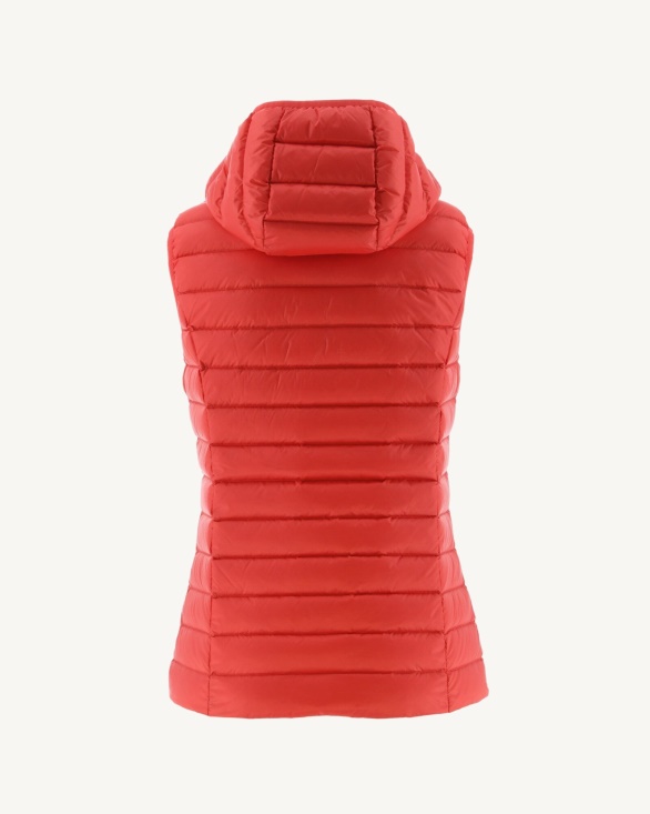 Light Sleeveless Down Jacket Fire Red Mali Jott UK