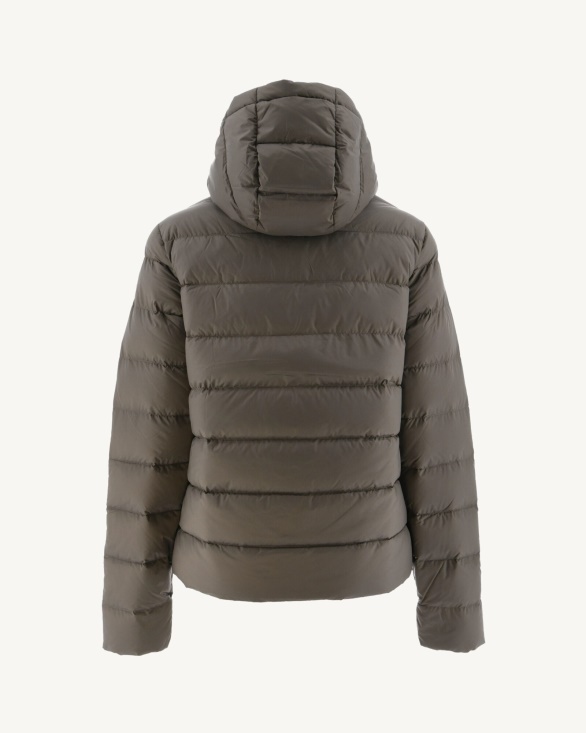 Jott UK Taupe Jane Straight Hooded Puffer Jacket