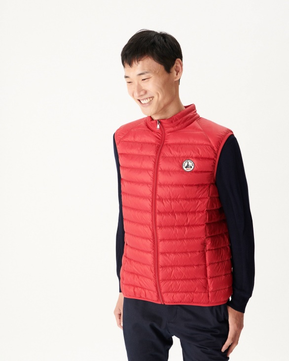 Red Sleeveless Down Jacket Tom Jott UK