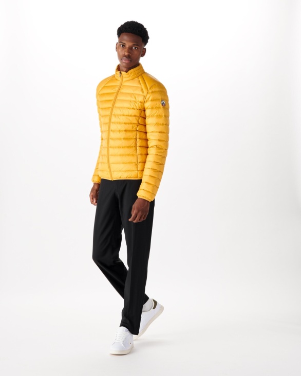 Mustard Yellow Lightweight Down Jacket Mat Jott UK
