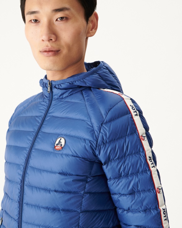 Jott UK Dark Denim Hooded Down Jacket Colin