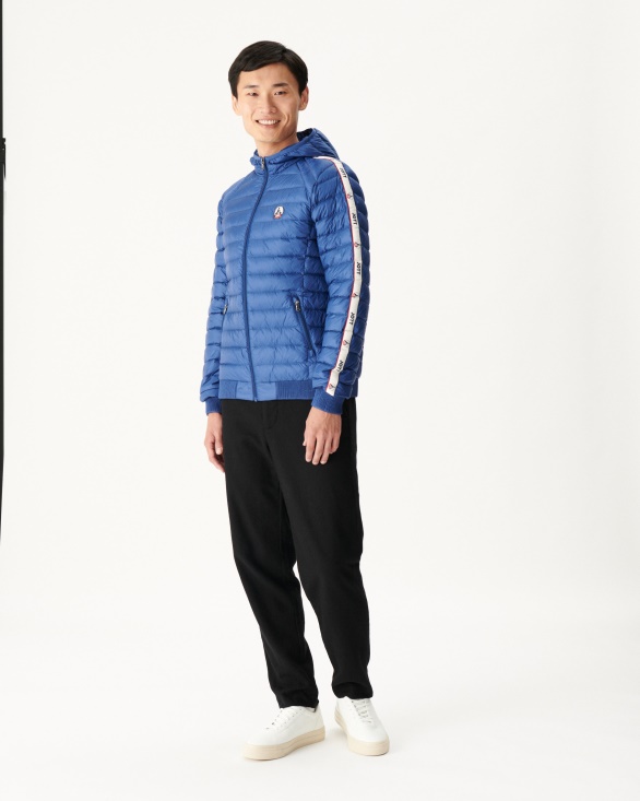 Jott UK Dark Denim Hooded Down Jacket Colin