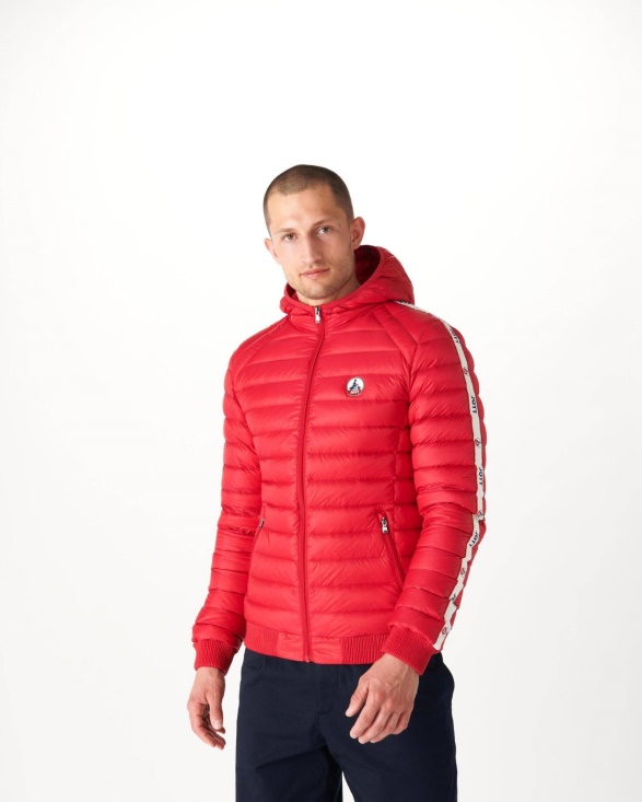 Red Hooded Down Jacket Colin Jott UK