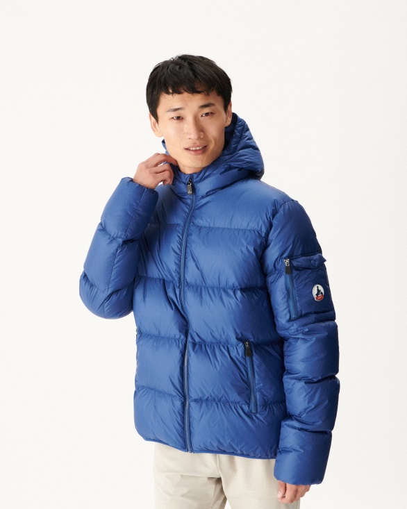 Dark Denim Hooded Down Jacket Java Jott UK