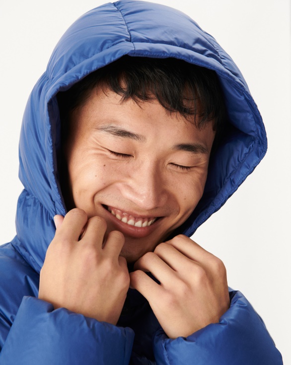 Dark Denim Hooded Down Jacket Java Jott UK