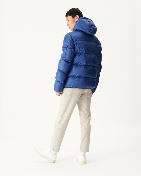 Dark Denim Hooded Down Jacket Java Jott UK