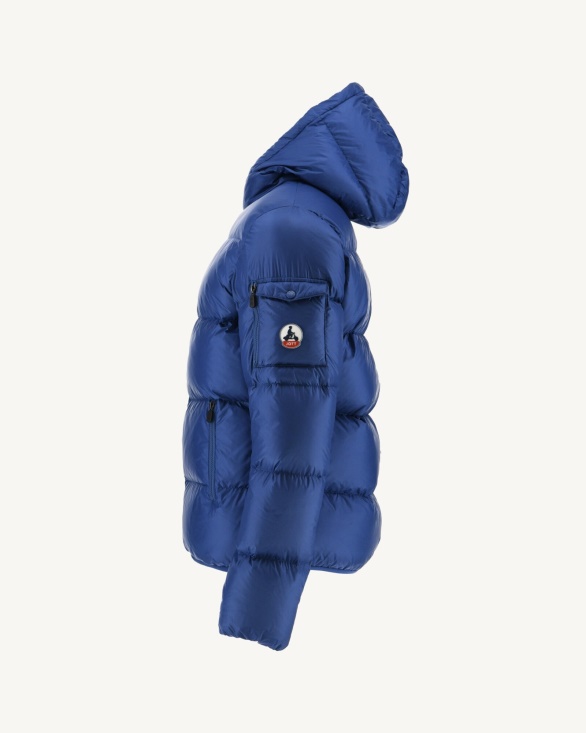 Dark Denim Hooded Down Jacket Java Jott UK