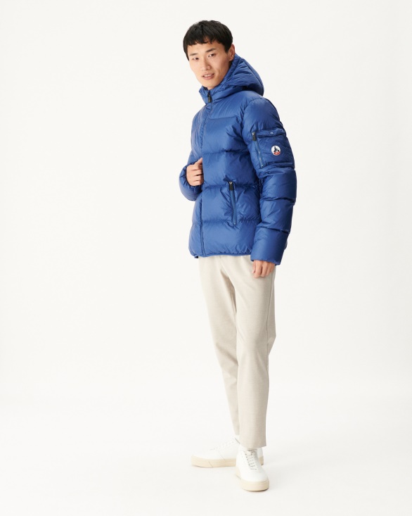 Dark Denim Hooded Down Jacket Java Jott UK