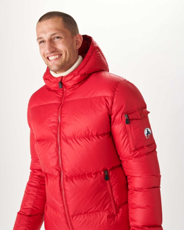 Red Hooded Down Jacket Java Jott UK