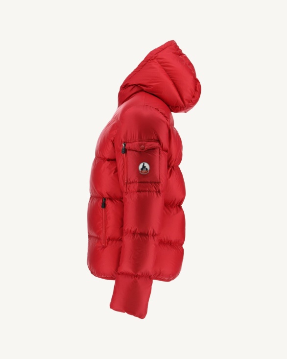 Red Hooded Down Jacket Java Jott UK