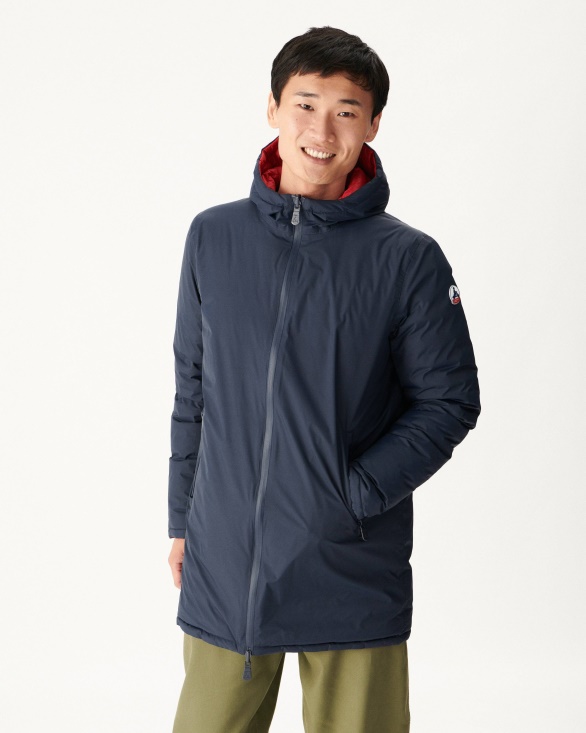 Jott UK Navy Blue/Red Reversible Light Puffer Jacket Amsterdam