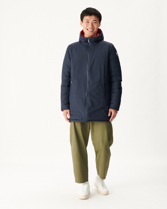 Jott UK Navy Blue/Red Reversible Light Puffer Jacket Amsterdam