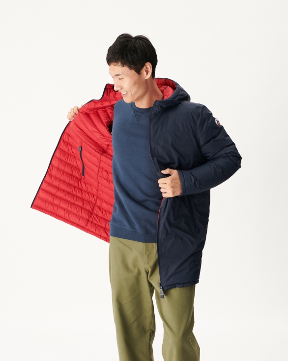 Jott UK Navy Blue/Red Reversible Light Puffer Jacket Amsterdam