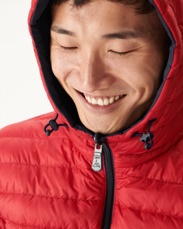 Jott UK Navy Blue/Red Reversible Light Puffer Jacket Amsterdam