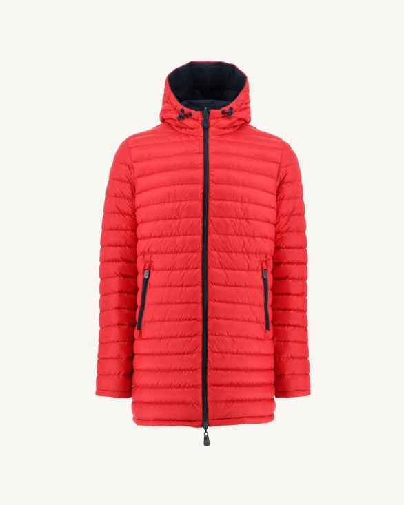 Jott UK Navy Blue/Red Reversible Light Puffer Jacket Amsterdam
