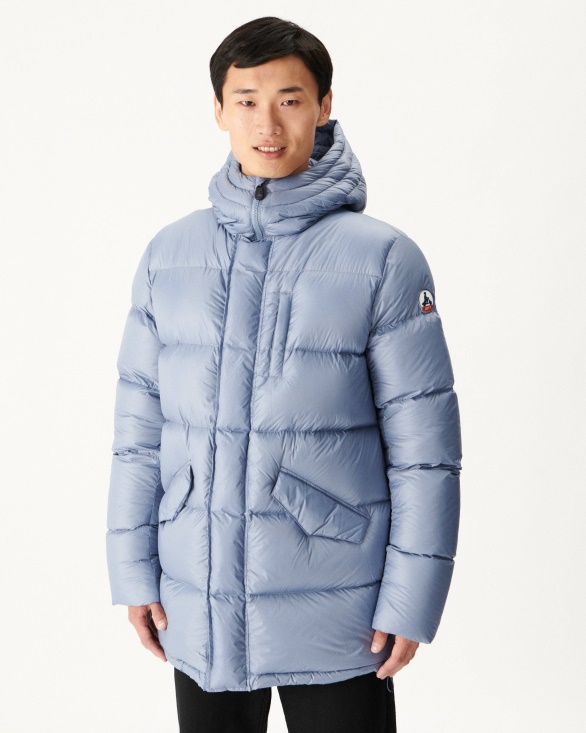 Jott UK Washed Blue Warm Hooded Down Jacket Dakhla