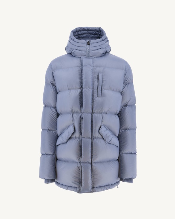 Jott UK Washed Blue Warm Hooded Down Jacket Dakhla