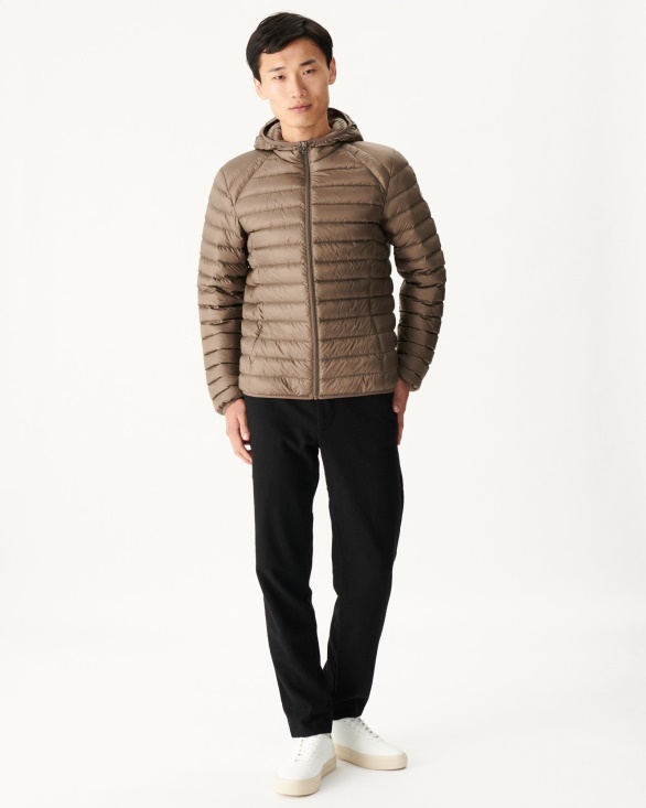 Jott UK Taupe Lightweight Down Jacket Nico
