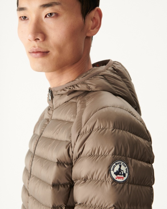 Jott UK Taupe Lightweight Down Jacket Nico