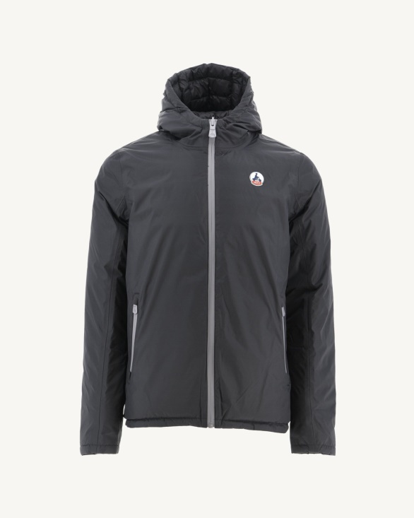 Black Reversible Hooded Puffer Jacket Bergen Jott UK