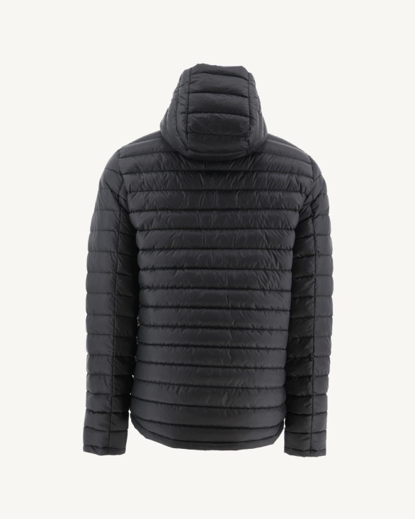 Black Reversible Hooded Puffer Jacket Bergen Jott UK