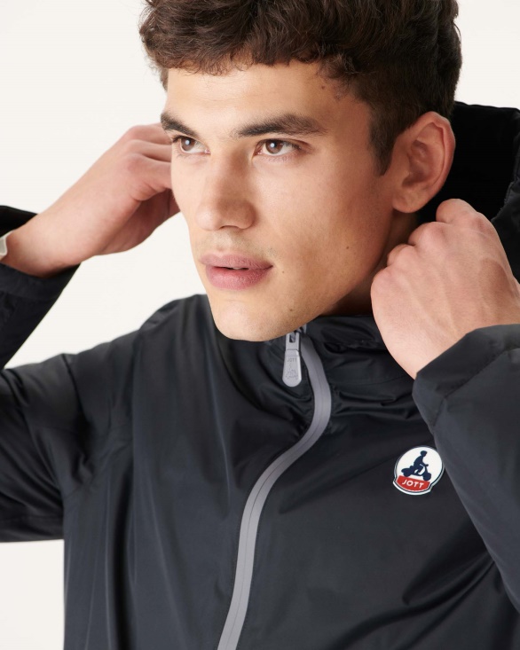 Black Reversible Hooded Puffer Jacket Bergen Jott UK