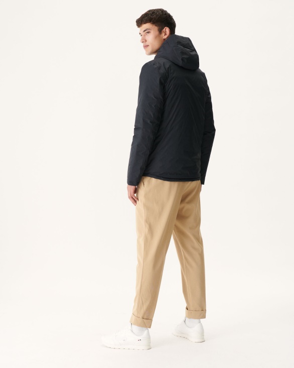 Black Reversible Hooded Puffer Jacket Bergen Jott UK