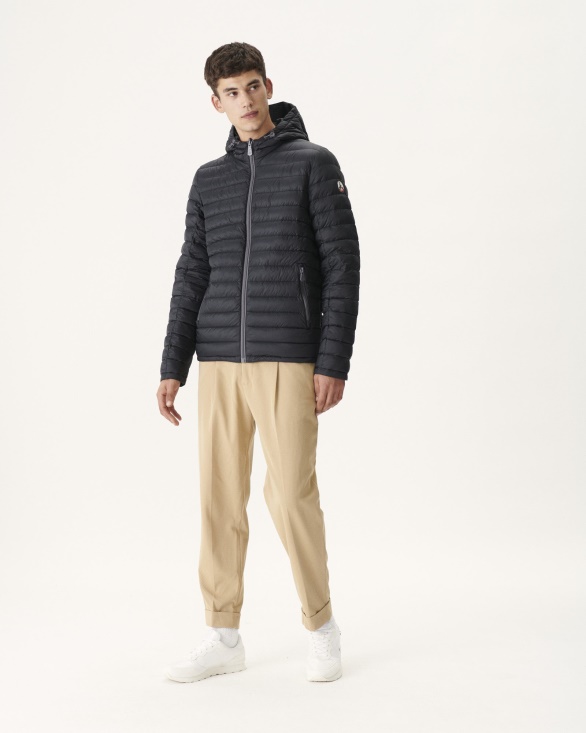 Black Reversible Hooded Puffer Jacket Bergen Jott UK