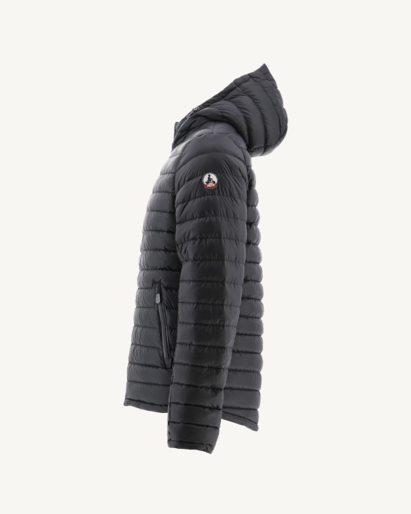 Black Reversible Hooded Puffer Jacket Bergen Jott UK