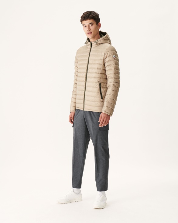 Jott UK Army/Beige Reversible Hooded Puffer Jacket Bergen