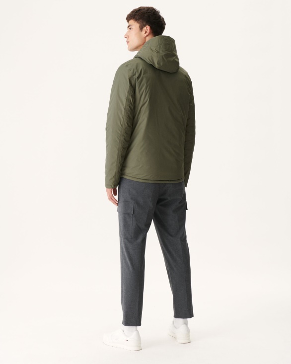 Jott UK Army/Beige Reversible Hooded Puffer Jacket Bergen