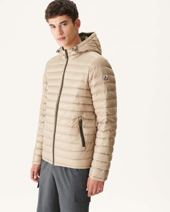 Jott UK Army/Beige Reversible Hooded Puffer Jacket Bergen