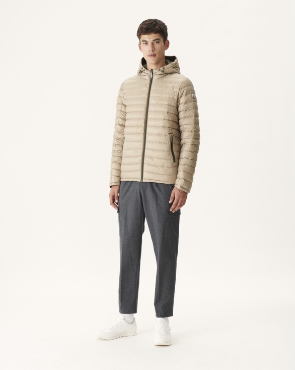 Jott UK Army/Beige Reversible Hooded Puffer Jacket Bergen