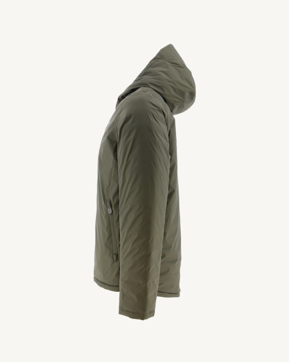 Jott UK Army/Beige Reversible Hooded Puffer Jacket Bergen