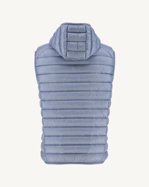 Jott UK Washed Blue Hooded Sleeveless Down Jacket Pat