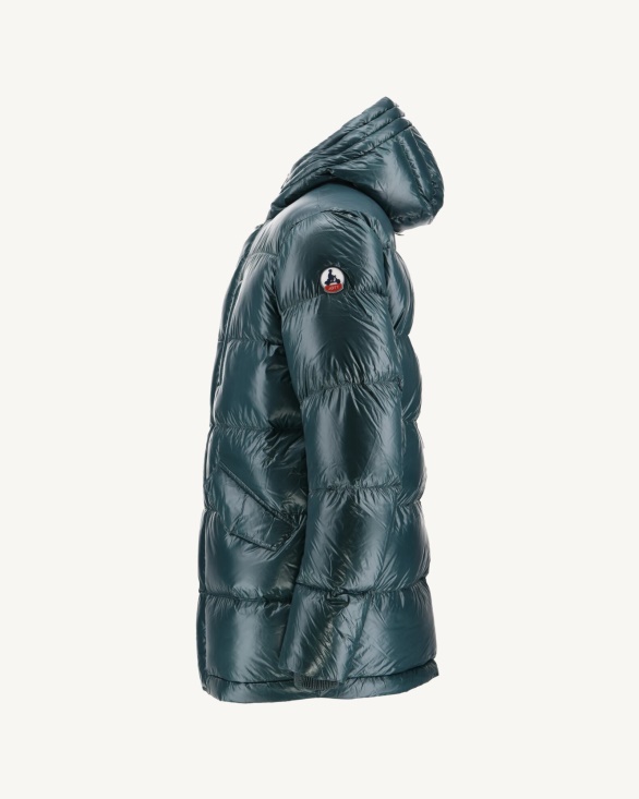 Jott UK Dark Green Hooded Lacquered Down Jacket Claus