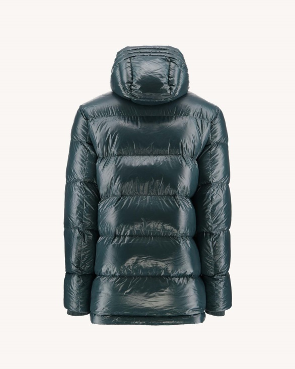 Jott UK Dark Green Hooded Lacquered Down Jacket Claus