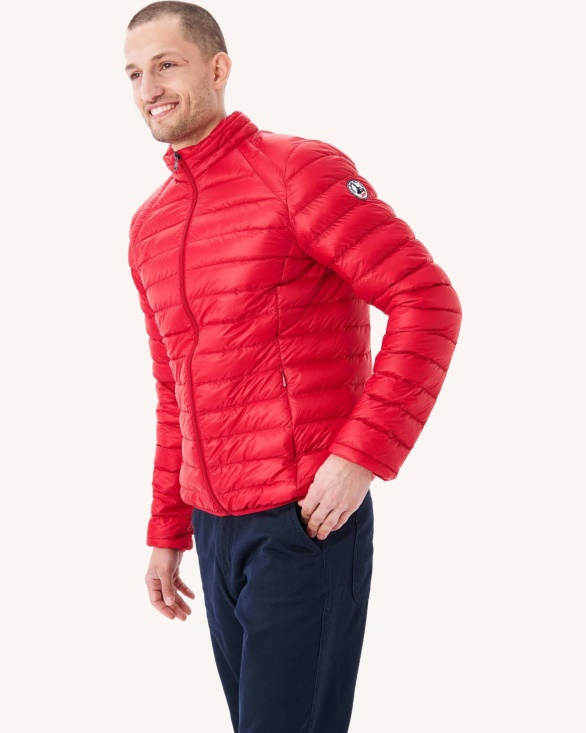 Red Lightweight Down Jacket Mat Jott UK