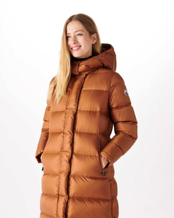 Long Hooded Down Jacket Toffee Karachi Jott UK