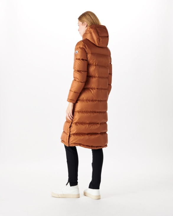 Long Hooded Down Jacket Toffee Karachi Jott UK
