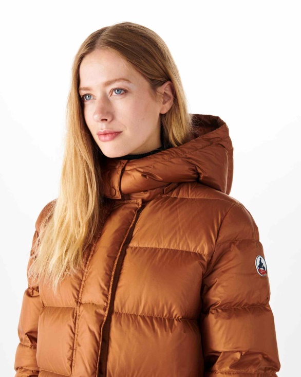 Long Hooded Down Jacket Toffee Karachi Jott UK