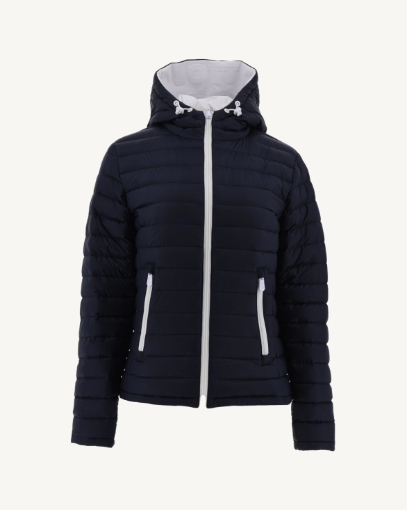 Reversible Down Jacket White/Navy Blue Vienne Jott UK
