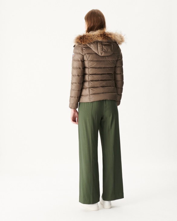 Jott UK Hooded Down Jacket Taupe Luxe
