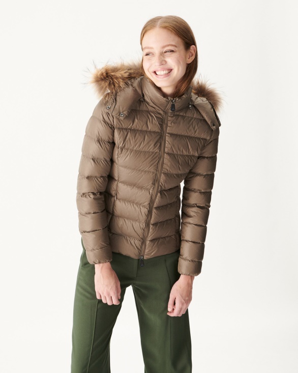 Jott UK Hooded Down Jacket Taupe Luxe