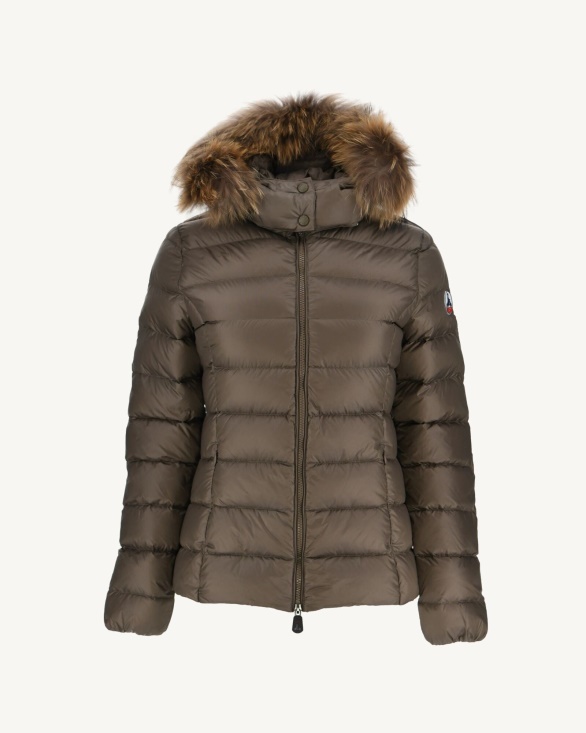 Jott UK Hooded Down Jacket Taupe Luxe
