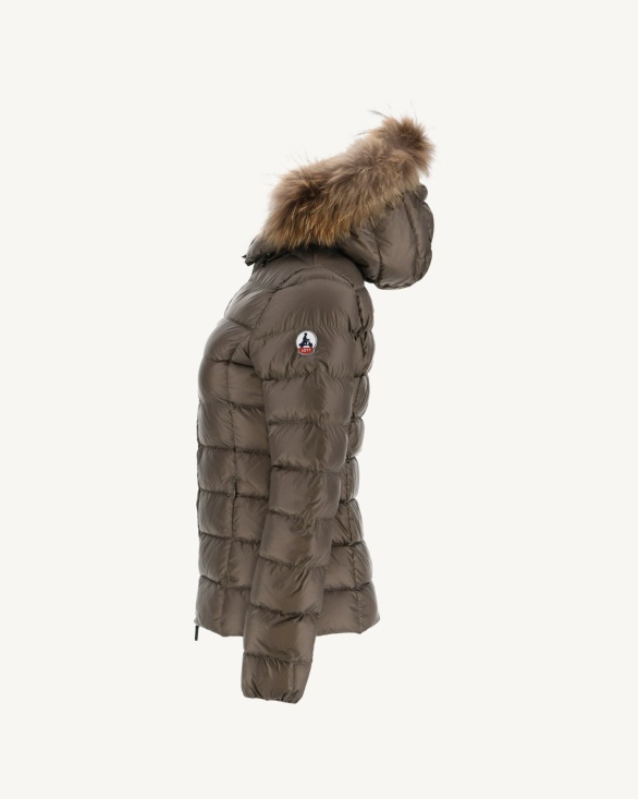 Jott UK Hooded Down Jacket Taupe Luxe