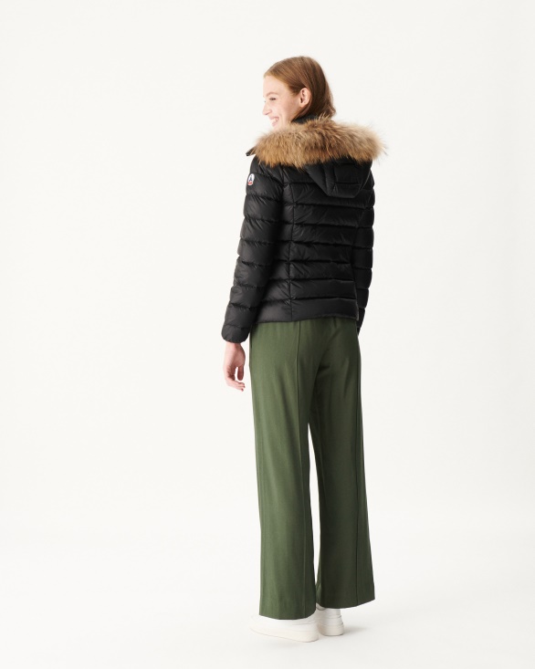 Hooded Down Jacket Black Luxe Jott UK