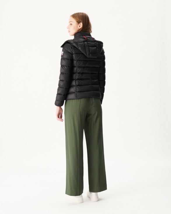 Hooded Down Jacket Black Luxe Jott UK