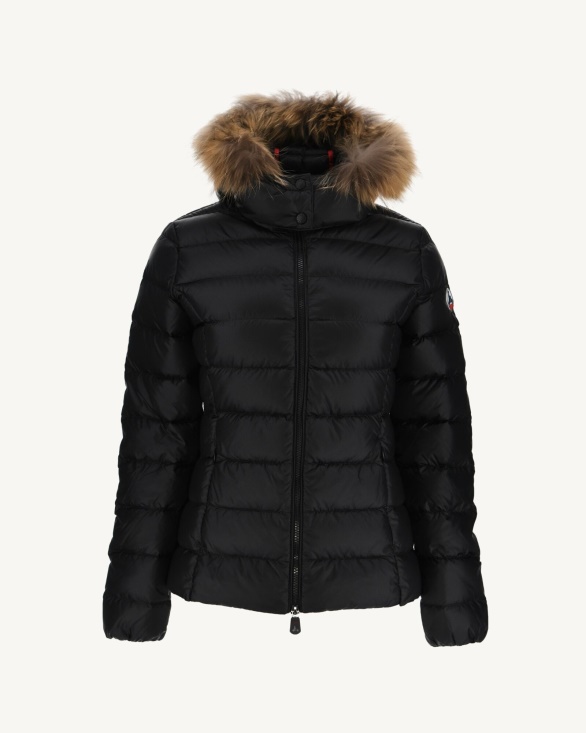 Hooded Down Jacket Black Luxe Jott UK